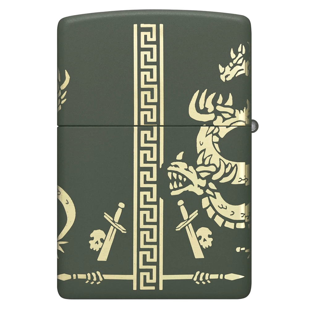 Запалка Zippo - Dragon Design Green Matte Laser 360° - 4