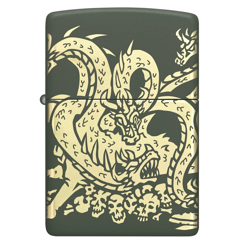 Запалка Zippo - Dragon Design Green Matte Laser 360° - 5