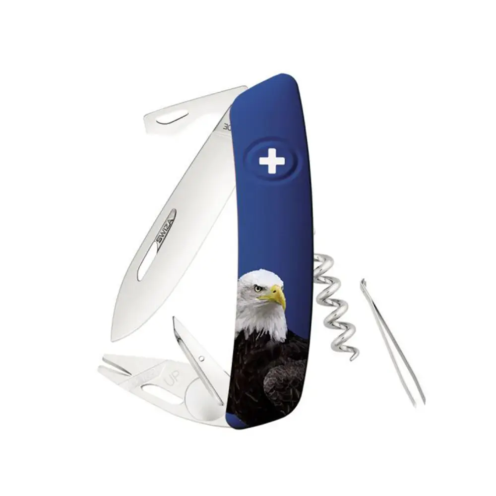 Швейцарско ножче SWIZA - TT03 Tick Tool Wildlife Eagle Dark Blue, 7.5см острие, 11x функции