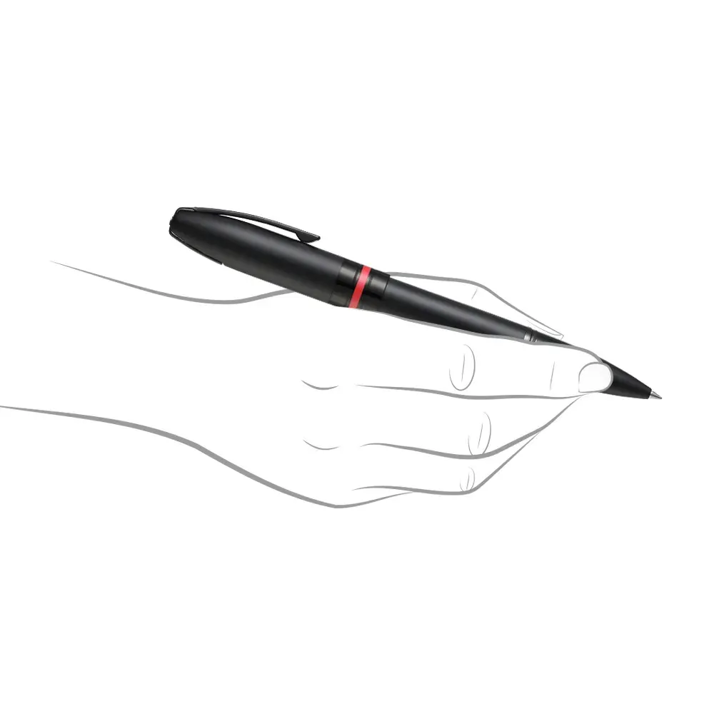 Ролер Sheaffer Icon - Matte Black Laquer with Red PVD Trims - 7