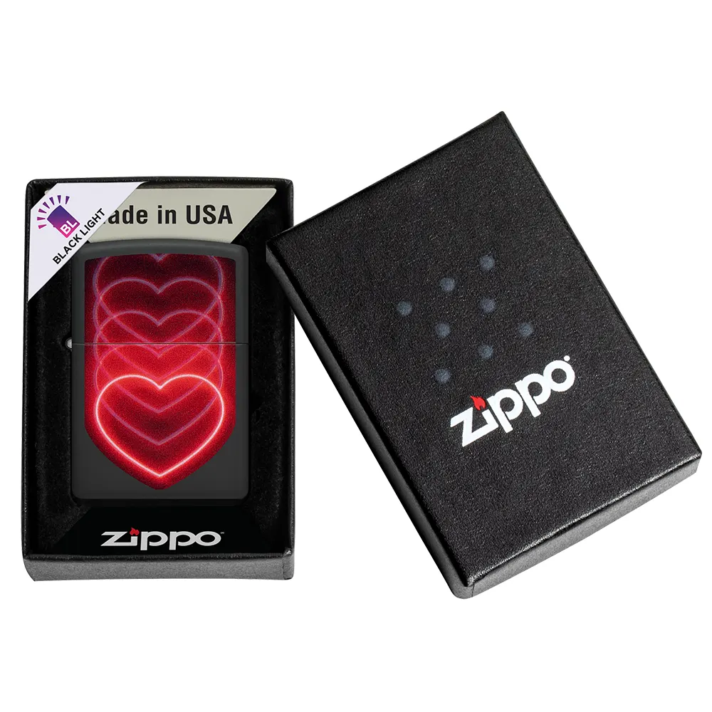 Запалка Zippo - Hearts Design Black Light - 6