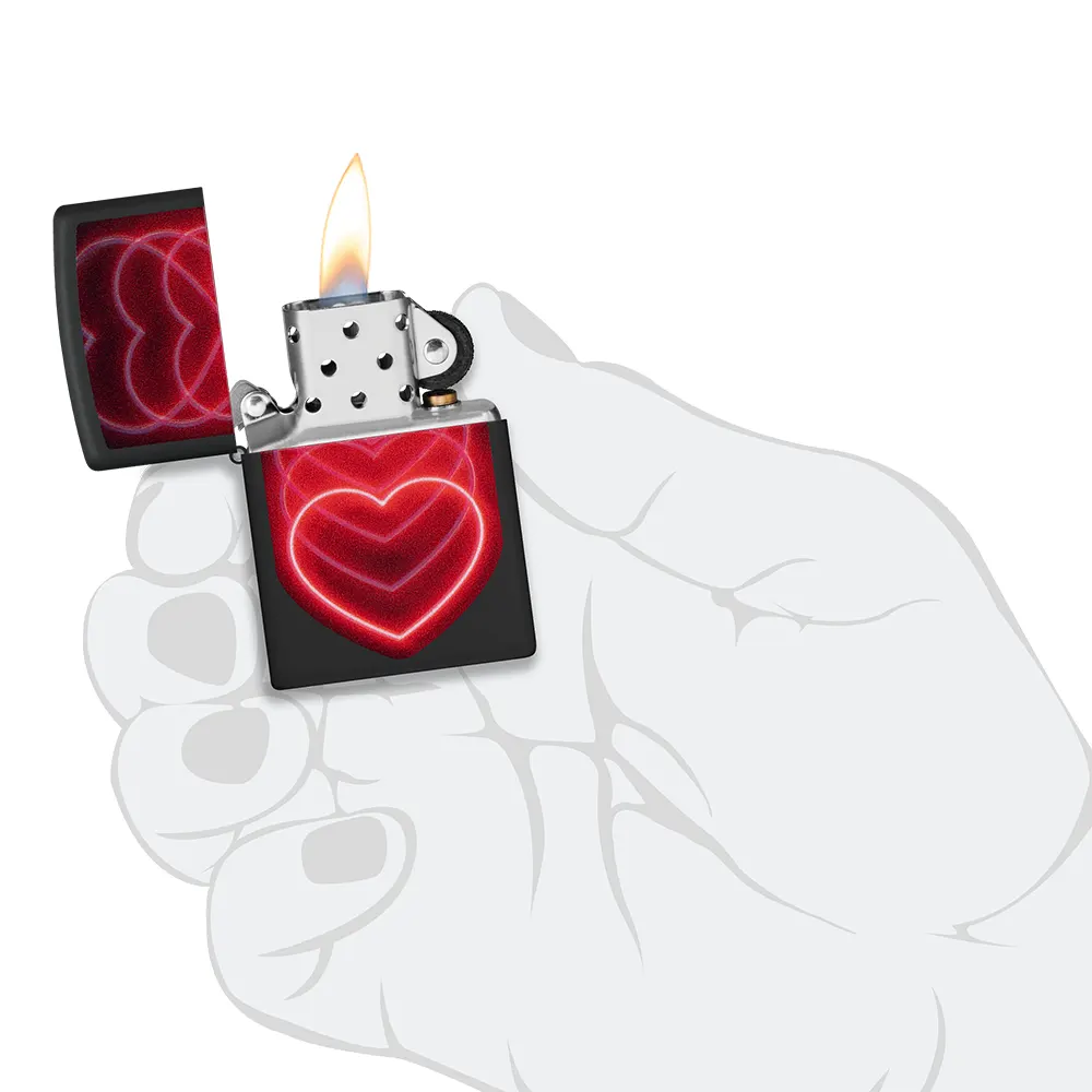 Запалка Zippo - Hearts Design Black Light - 5