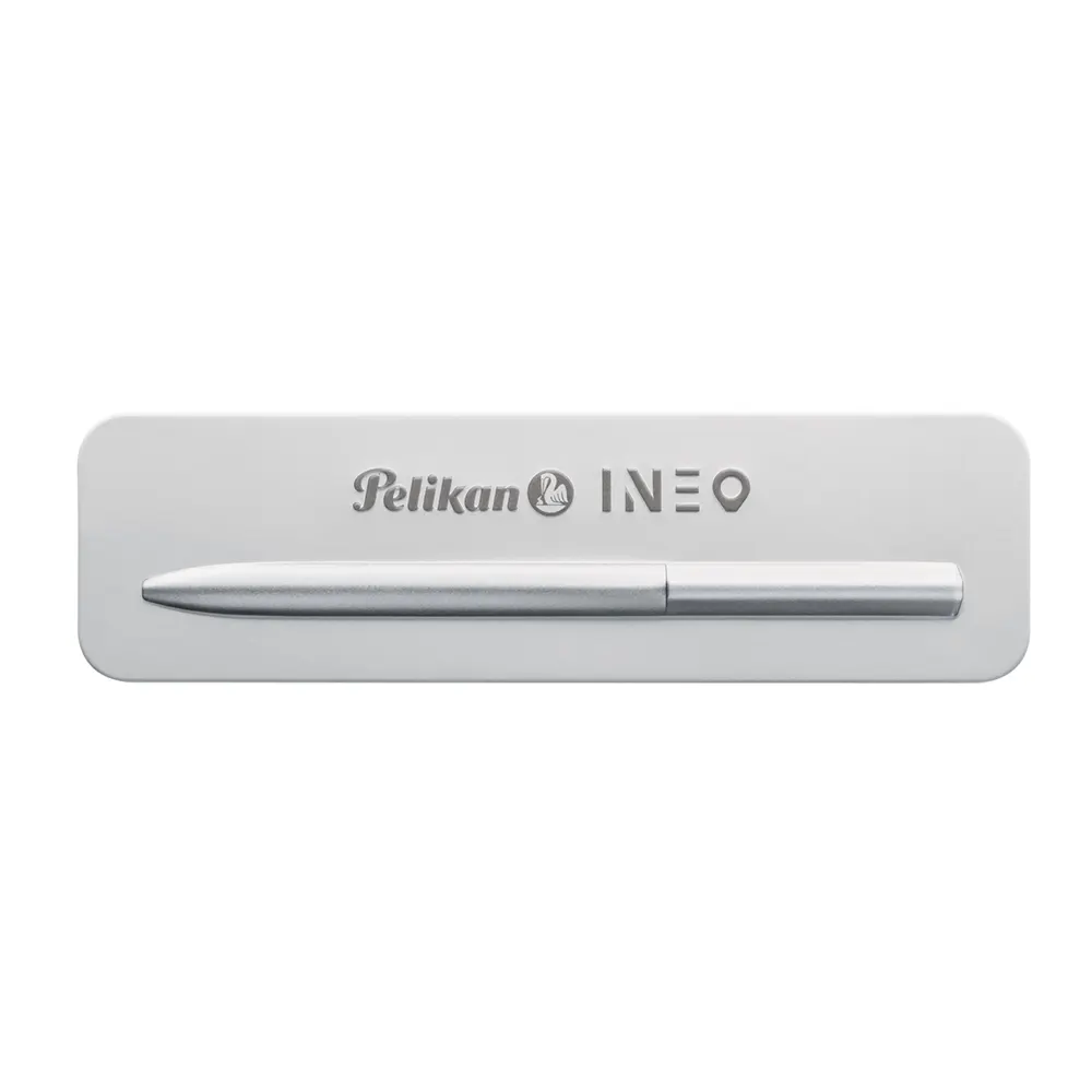 Химикалка Pelikan - INEO, сребриста, в метална кутия - 4