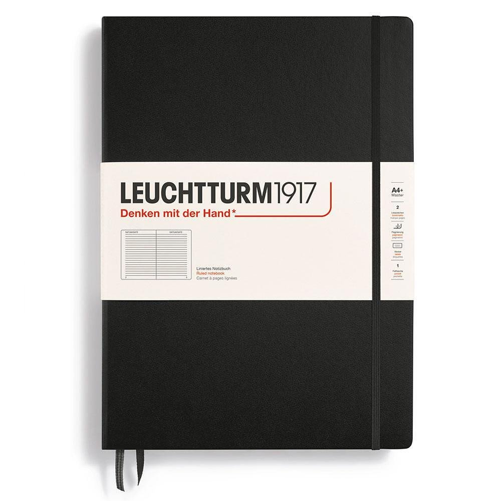 Тефтер А4+ Leuchtturm1917 Notebook Master Classic Black, твърди корици, на редове