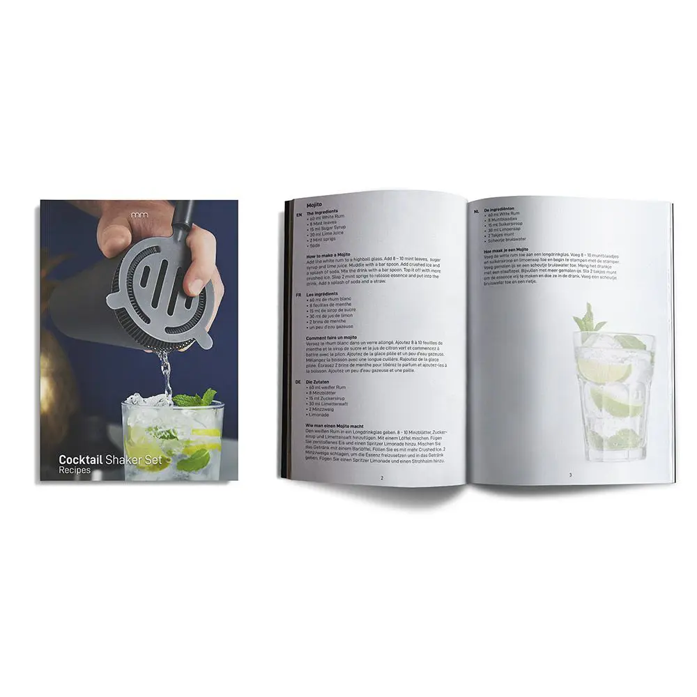 Комплект за коктейли Mikamax - Shaker Set, с книжка с рецепти - 3
