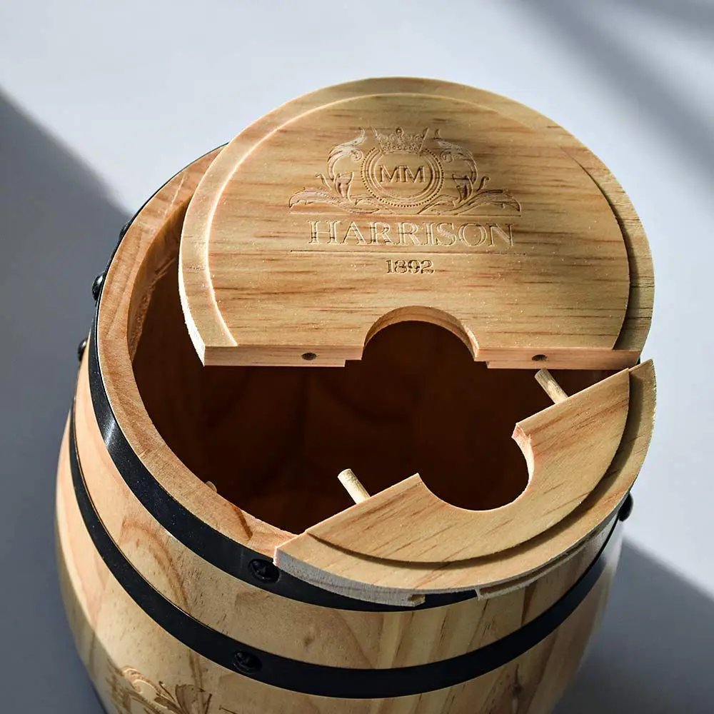 Бъчва-диспенсър Mikamax - Wooden Barrel, борово дърво, 3л - 3