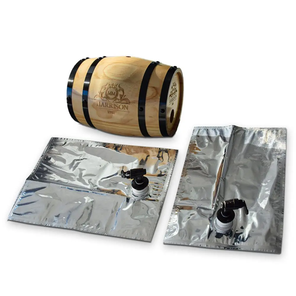 Бъчва-диспенсър Mikamax - Wooden Barrel, борово дърво, 3л - 2