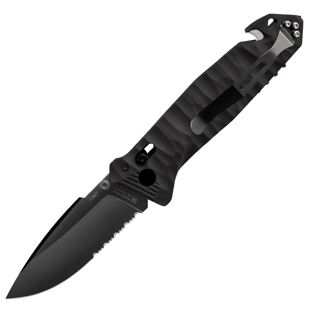 Сгъваем нож TB Outdoor - C.A.C.® Black, серетирано острие