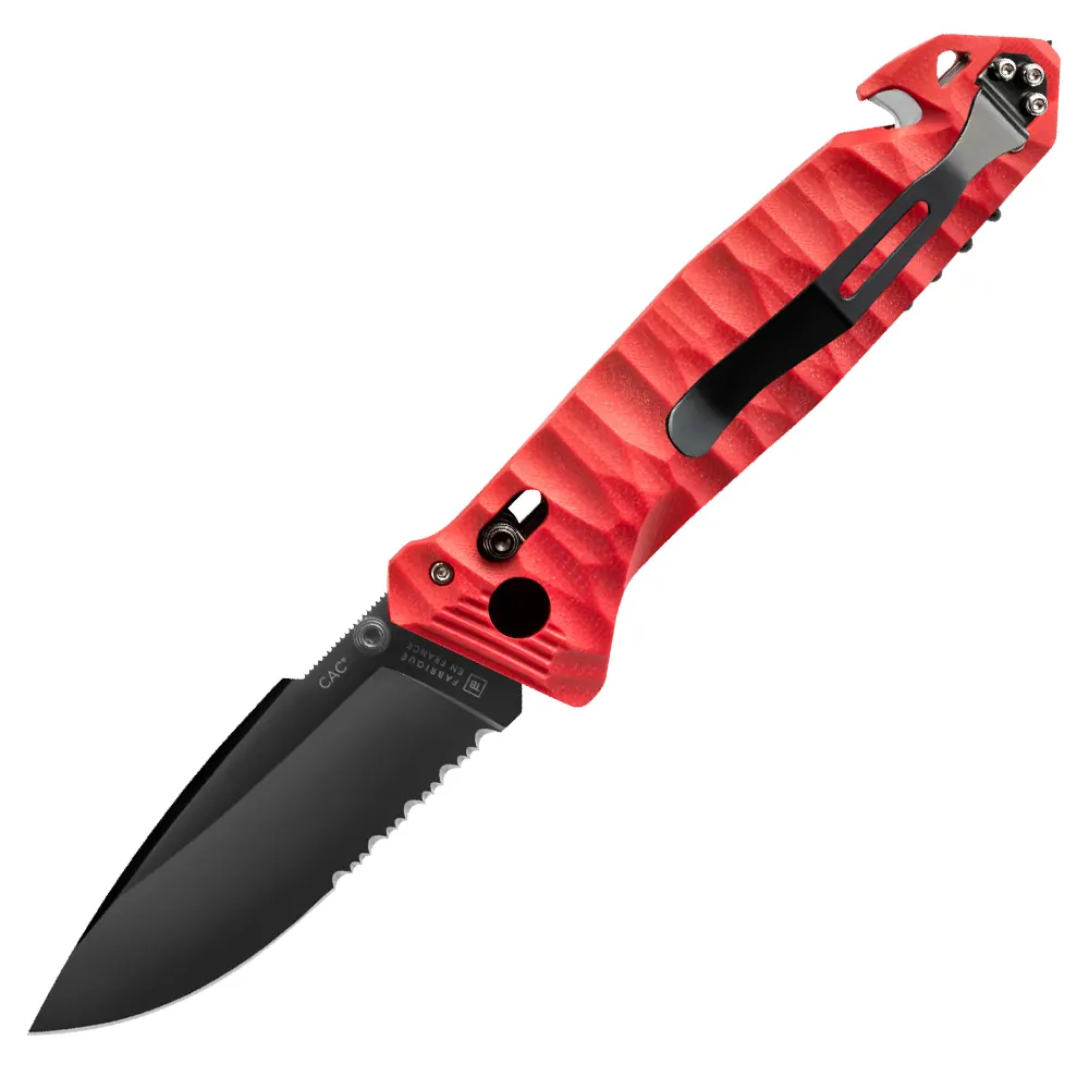 Сгъваем нож TB Outdoor - C.A.C.® Red, серетирано острие