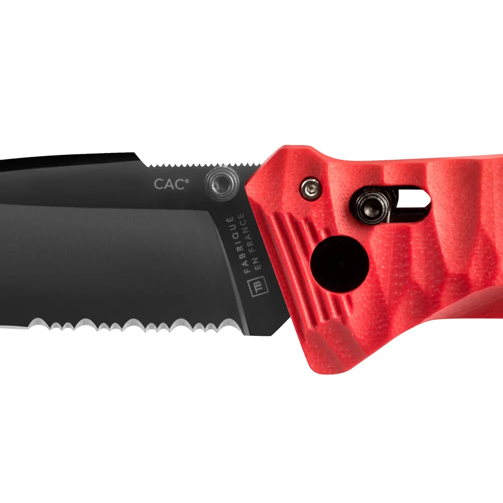 Сгъваем нож TB Outdoor - C.A.C.® Red, серетирано острие - 2