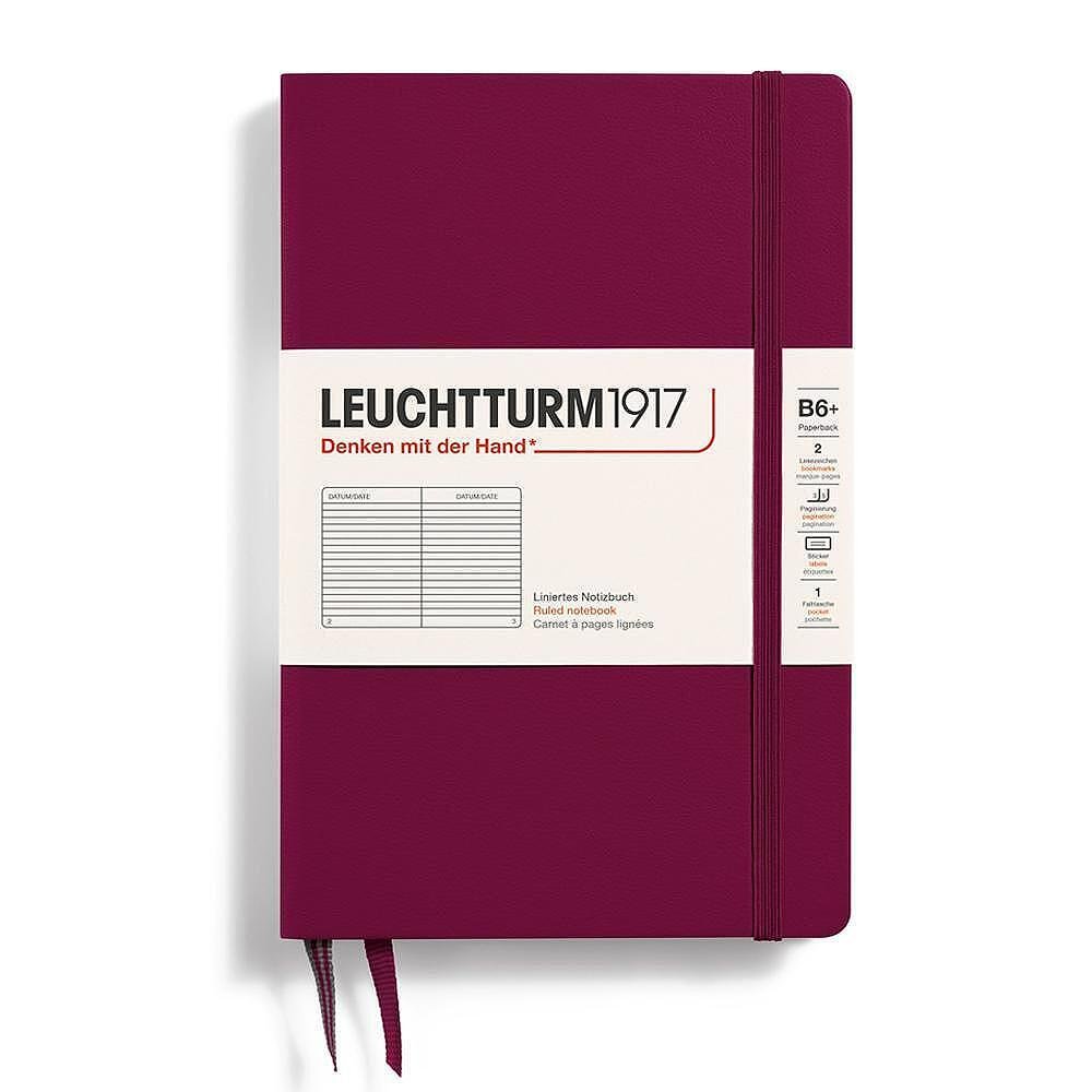 Тефтер B6+ Leuchtturm1917 Notebook Paperback Port Red, твърди корици, на редове