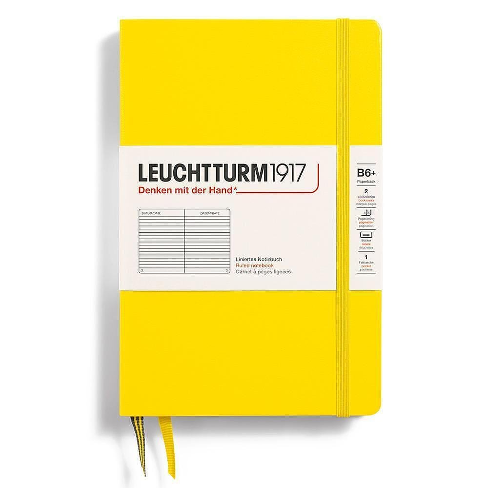 Тефтер B6+ Leuchtturm1917 Notebook Paperback Lemon, твърди корици, на редове