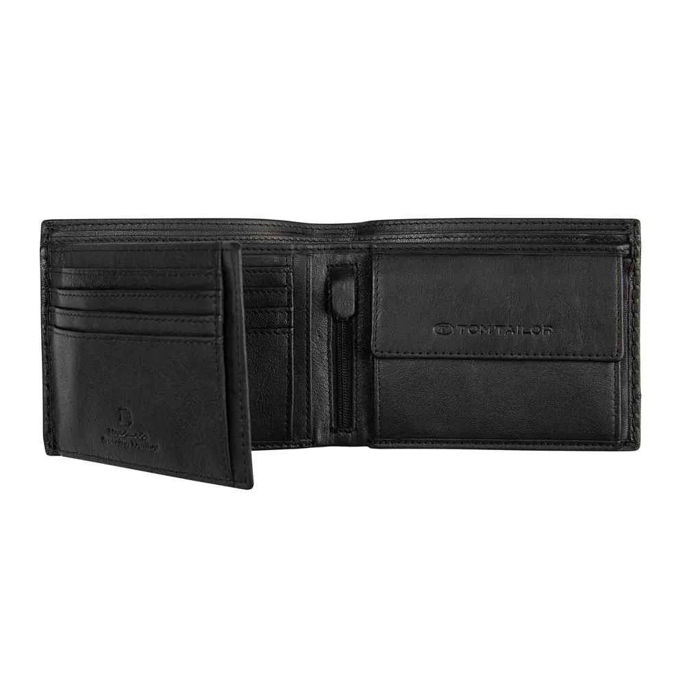 Хоризонтален мъжки портфейл Tom Tailor - Kai, RFID защита, черен - 2