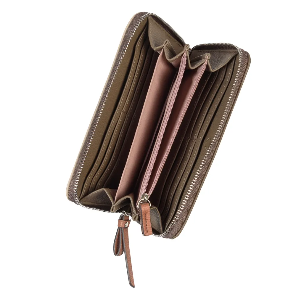 Дамски портфейл Tom Tailor - Juna Mixed Taupe, с цип - 2