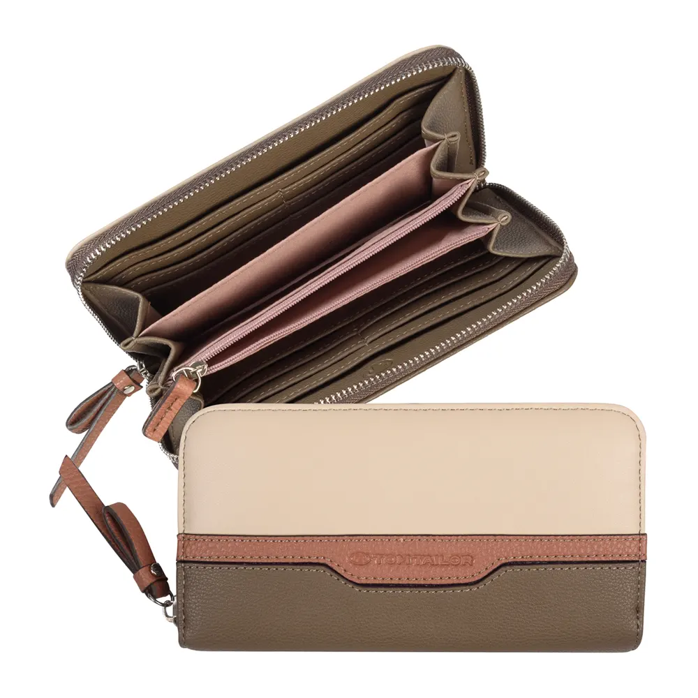 Дамски портфейл Tom Tailor - Juna Mixed Taupe, с цип - 3