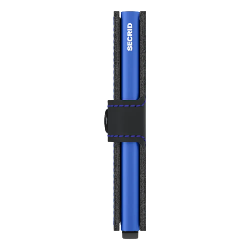Портфейл SECRID - Mini Matte Black & Blue, естествена кожа, с RFID защита - 4