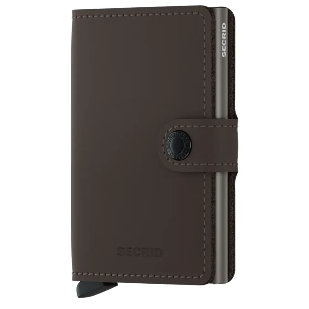 Портфейл SECRID - Mini Matte Truffle, естествена кожа, с RFID защита