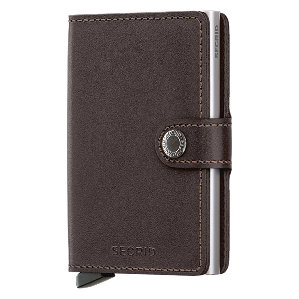 Портфейл SECRID - Mini Original Dark Brown, естествена кожа, с RFID защита