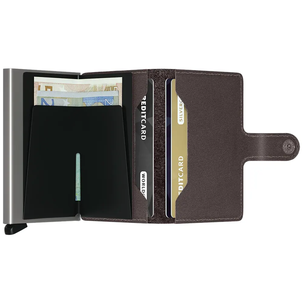 Портфейл SECRID - Mini Original Dark Brown, естествена кожа, с RFID защита - 2