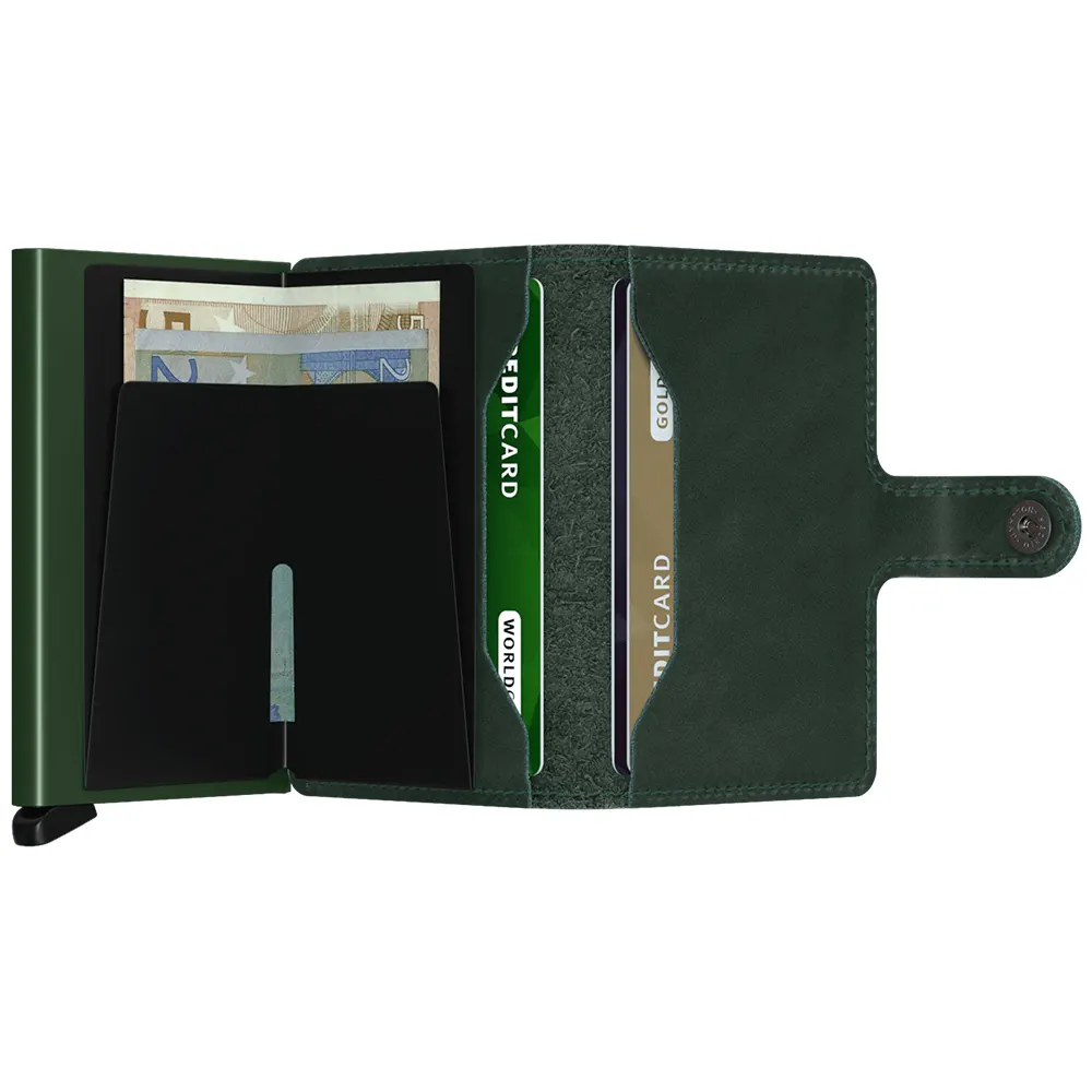 Портфейл SECRID - Mini Original Green, естествена кожа, с RFID защита - 3