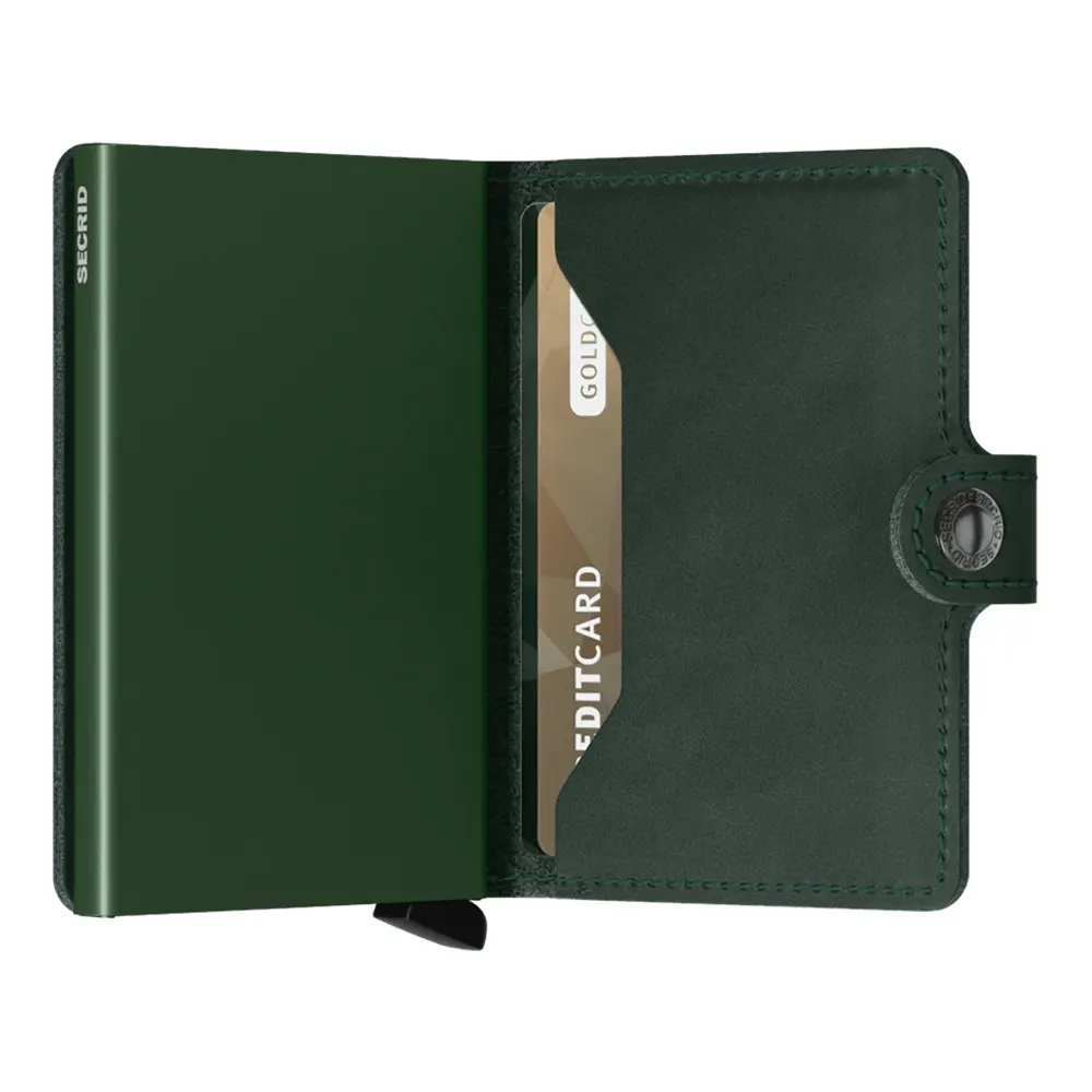 Портфейл SECRID - Mini Original Green, естествена кожа, с RFID защита - 2