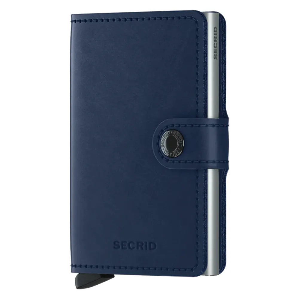 Портфейл SECRID - Mini Original Navy, естествена кожа, с RFID защита