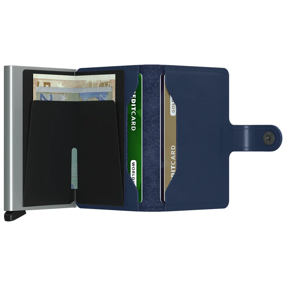 Портфейл SECRID - Mini Original Navy, естествена кожа, с RFID защита - 3