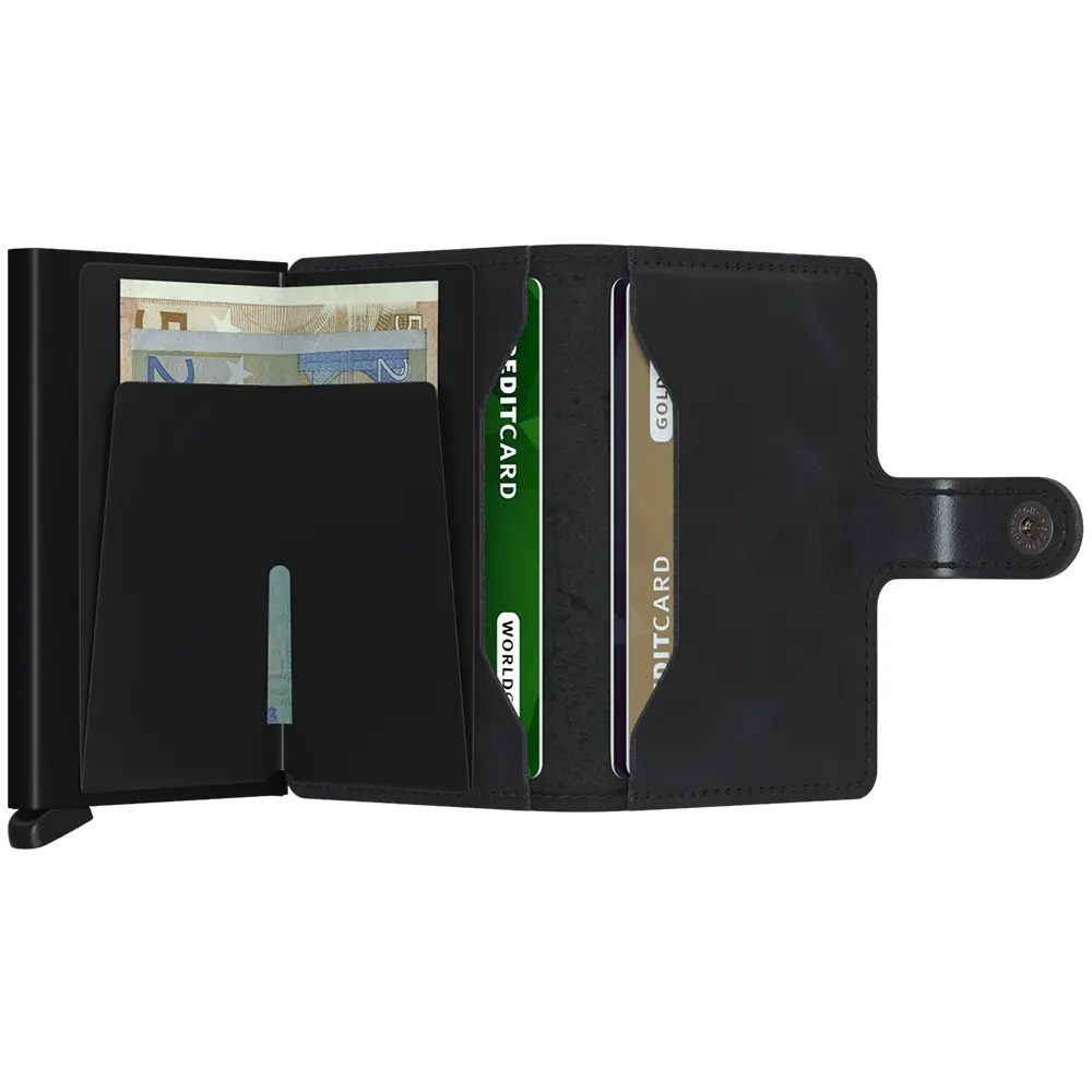 Портфейл SECRID - Mini Vintage Black, естествена кожа, с RFID защита - 2