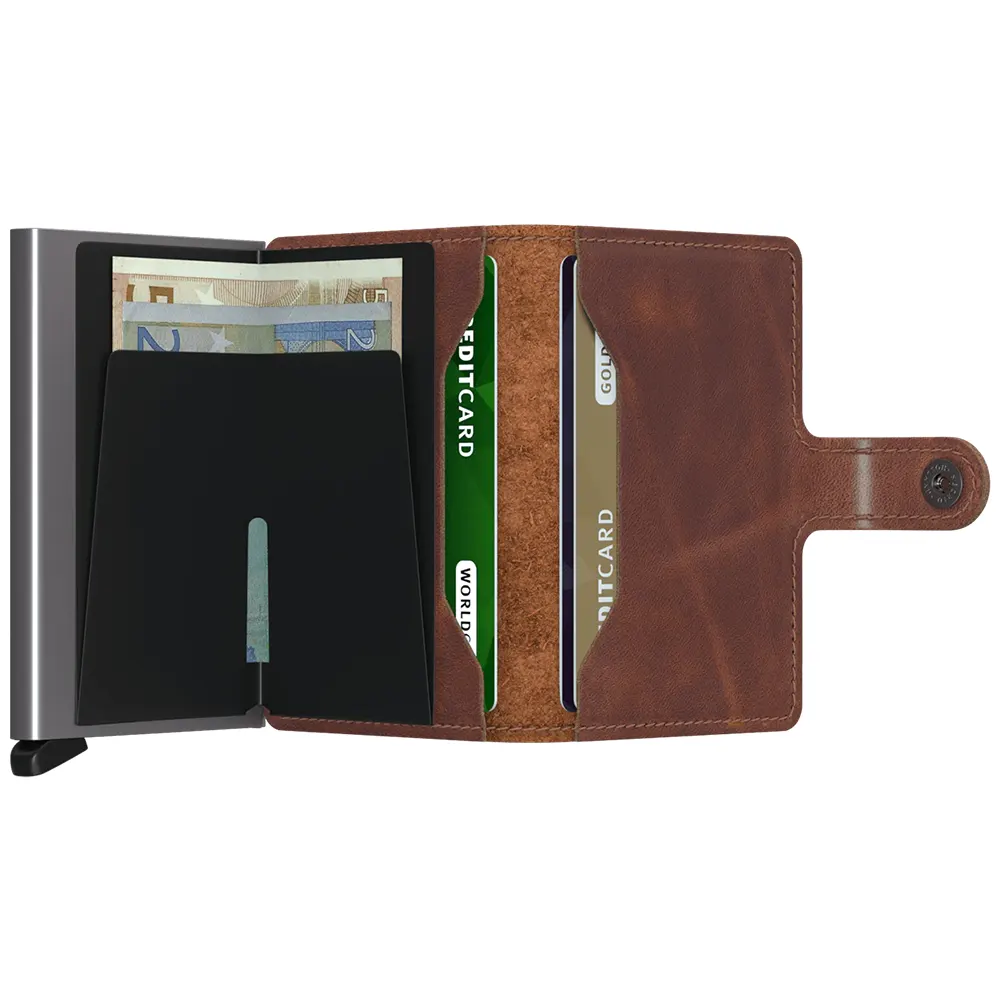 Портфейл SECRID - Mini Vintage Brown, естествена кожа, с RFID защита - 2