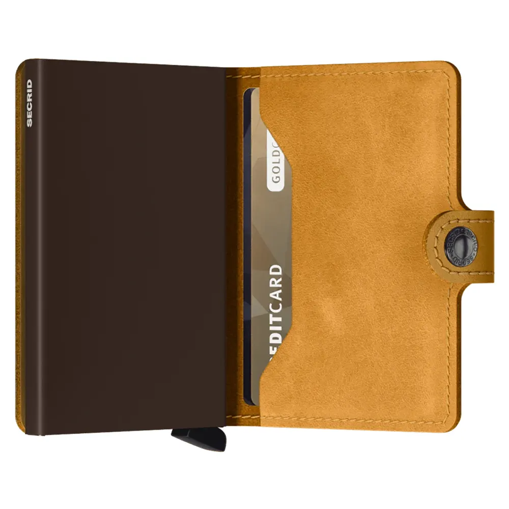 Портфейл SECRID - Mini Vintage Ochre, естествена кожа, с RFID защита - 2