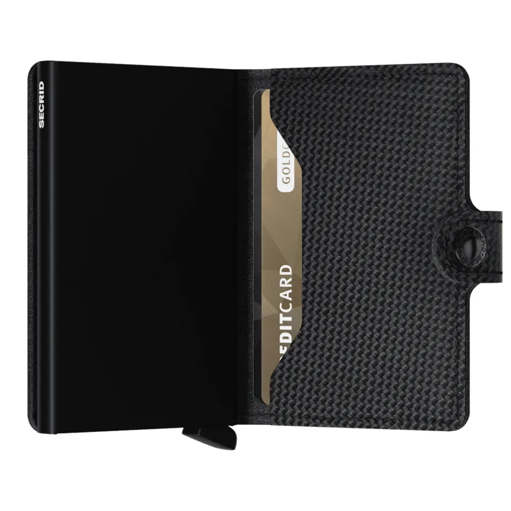 Портфейл SECRID - Mini Carbon Black, с RFID защита - 2
