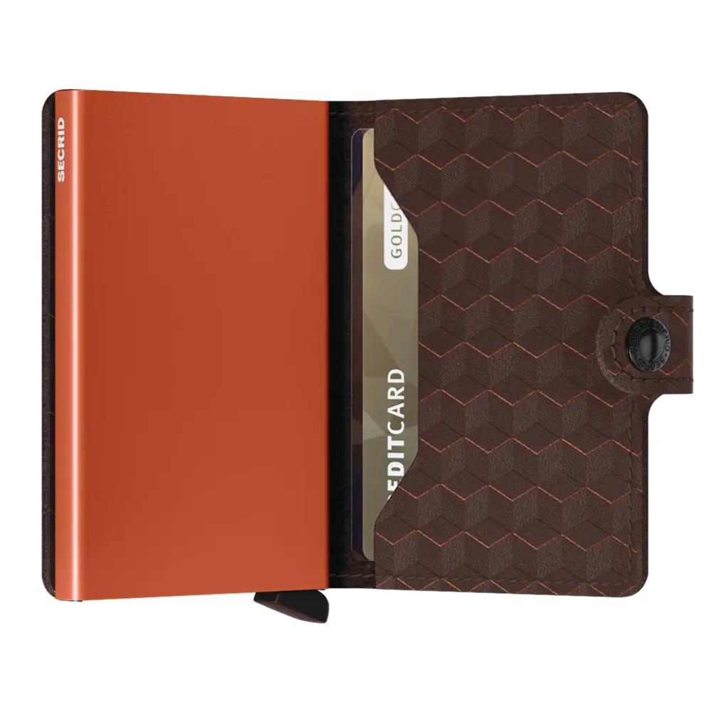 Портфейл SECRID - Mini Optical Brown-Orange, с RFID защита - 2