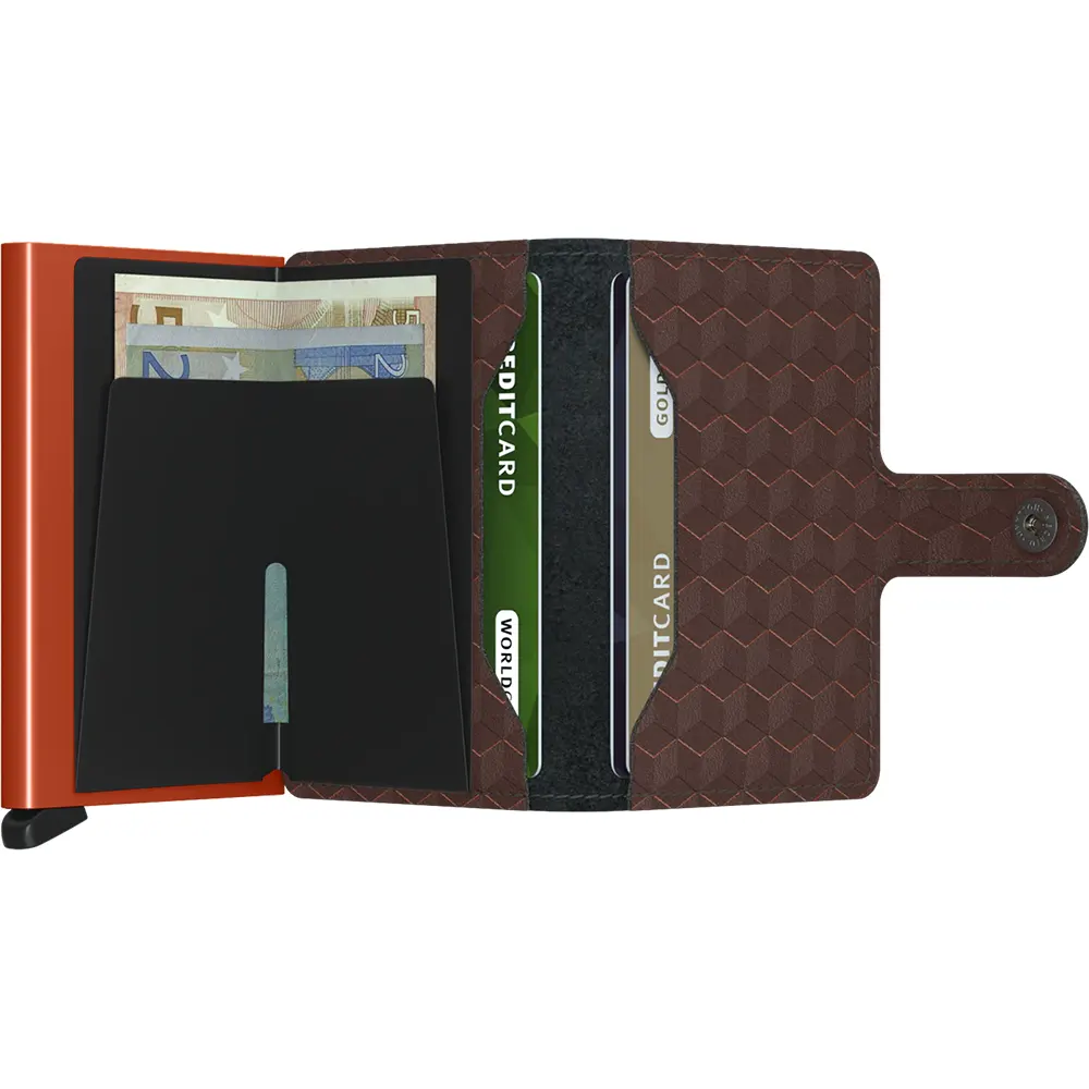 Портфейл SECRID - Mini Optical Brown-Orange, с RFID защита - 3