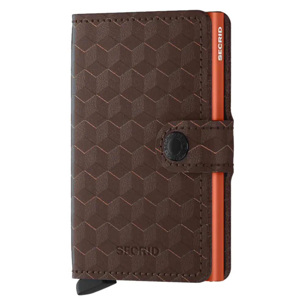 Портфейл SECRID - Mini Optical Brown-Orange, с RFID защита