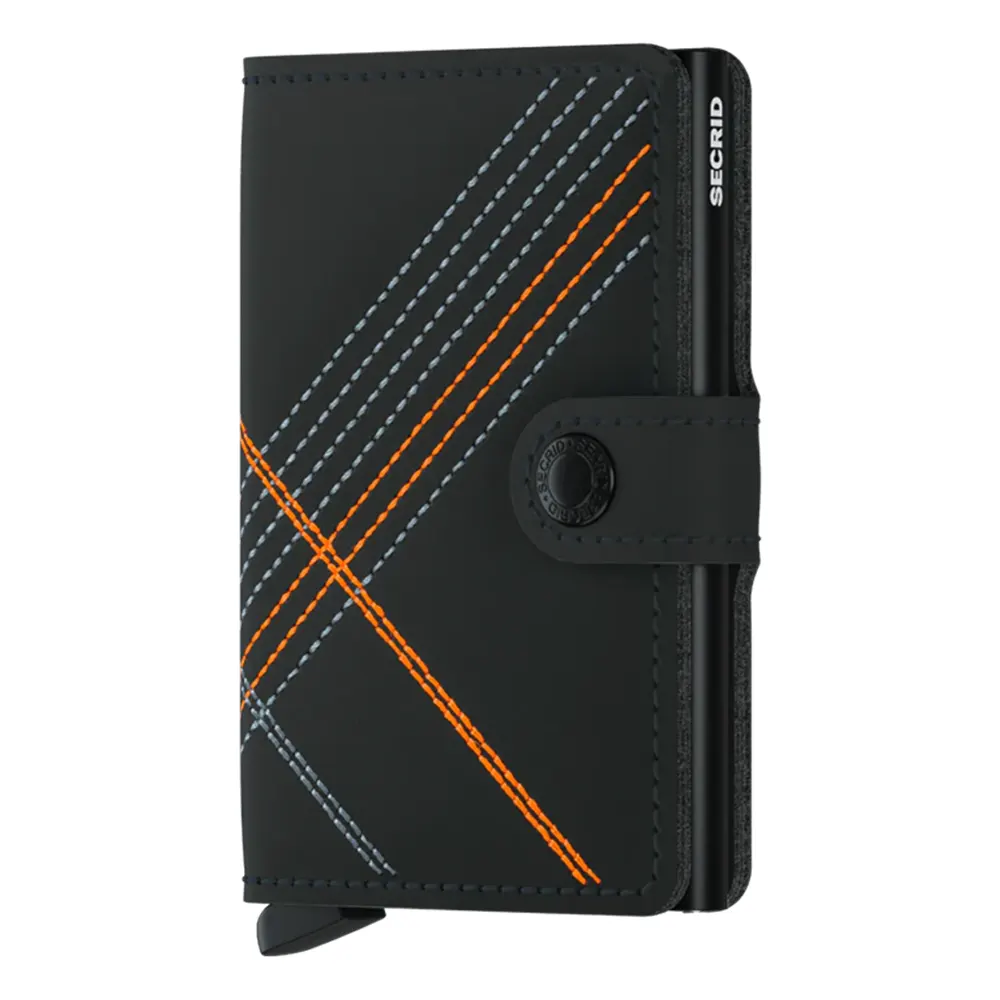 Портфейл SECRID - Mini Stitch Linea Orange, с RFID защита