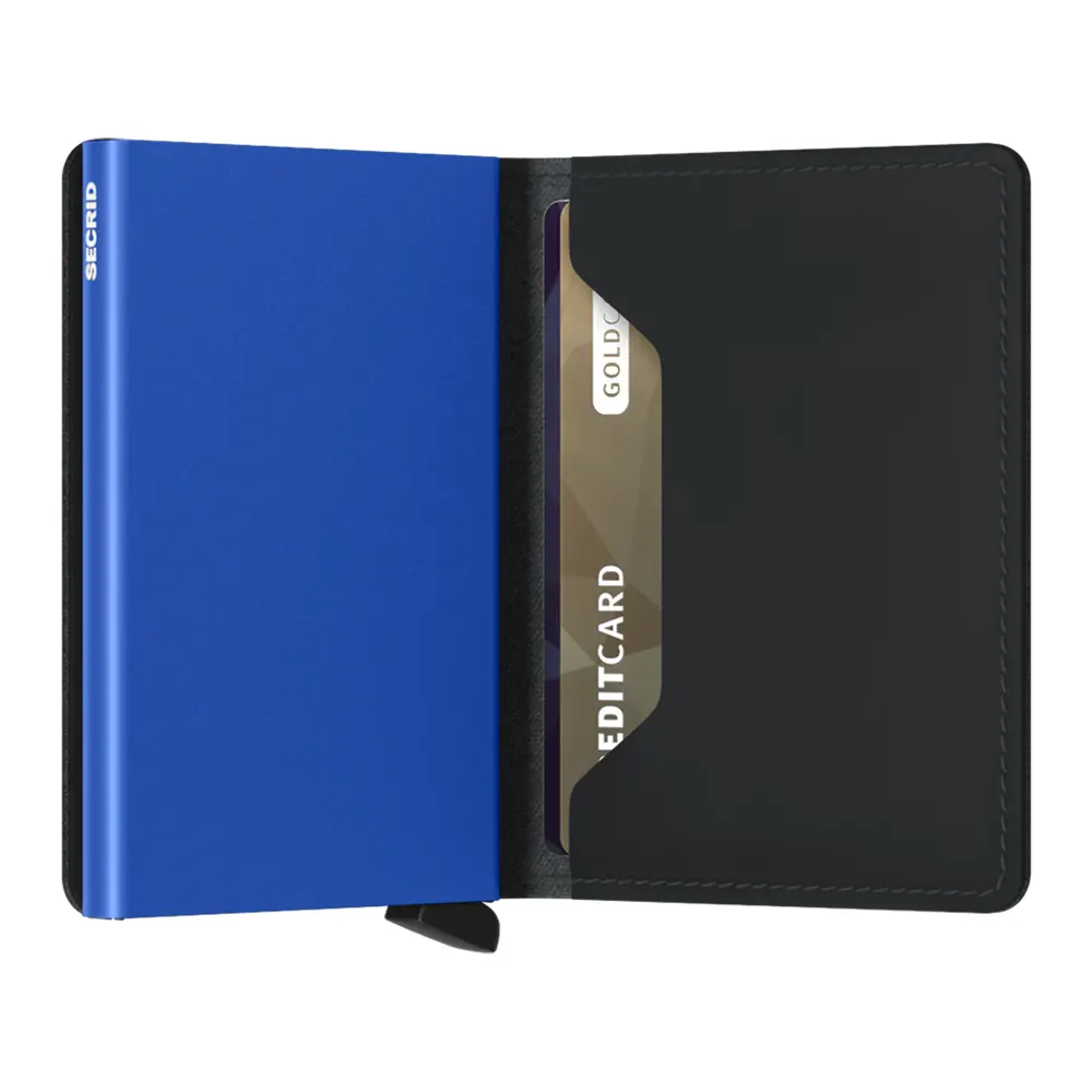 Портфейл SECRID - Slim Matte Black & Blue, с RFID защита - 2