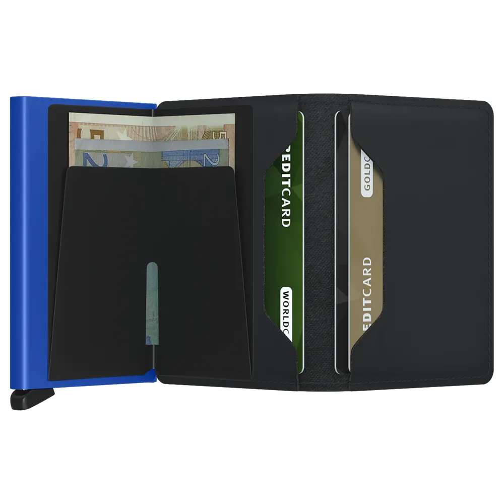Портфейл SECRID - Slim Matte Black & Blue, с RFID защита - 3