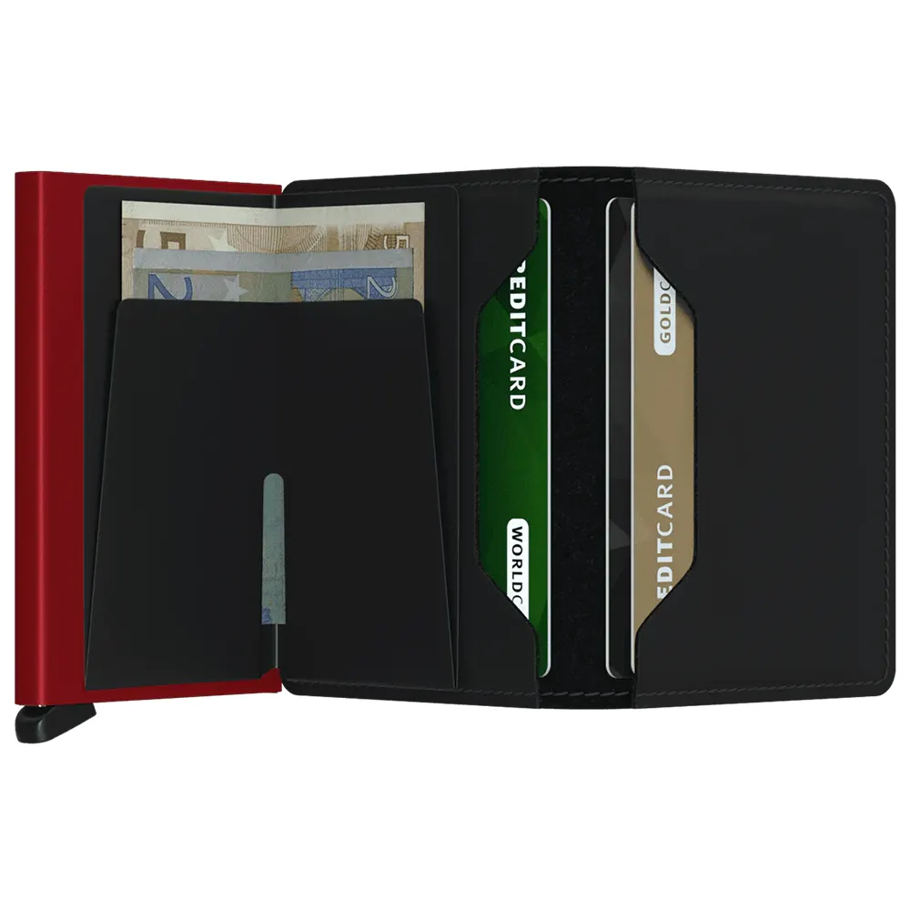 Портфейл SECRID - Slim Matte Black & Red, с RFID защита - 3