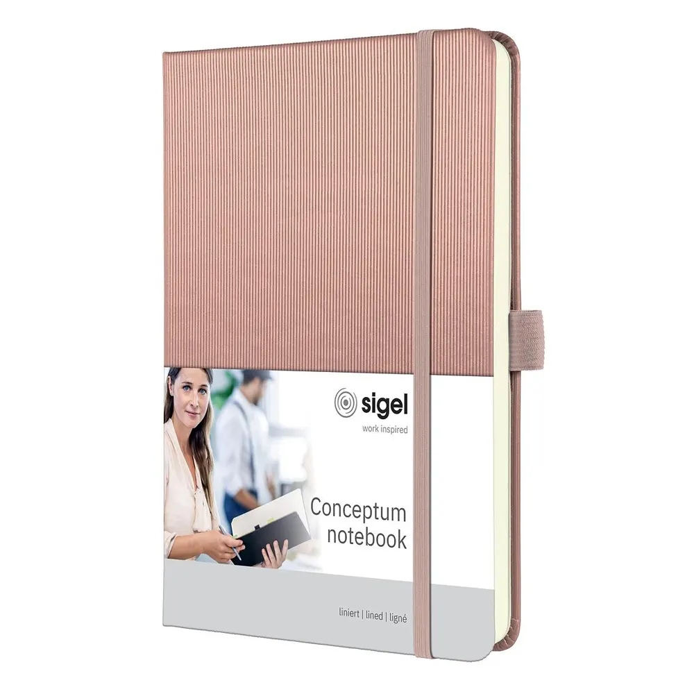 Бележник Sigel - Conceptum Rose Gold, A5, линиран, с твърди корици