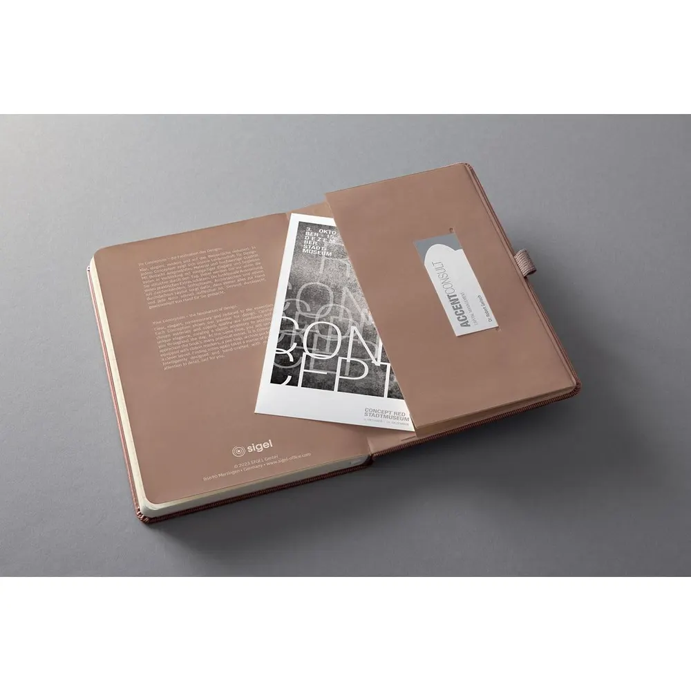 Бележник Sigel - Conceptum Rose Gold, A5, линиран, с твърди корици - 4