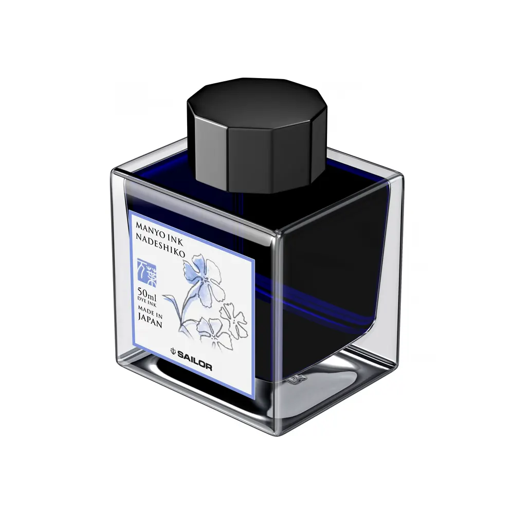 Мастилница Sailor Manyo - Nadeshiko Blue, 50 мл - 2