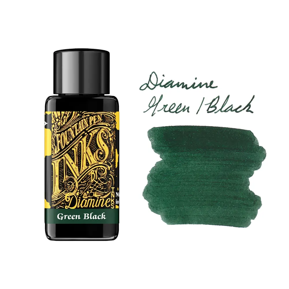 Мастилница Diamine - Green Black, 30 мл