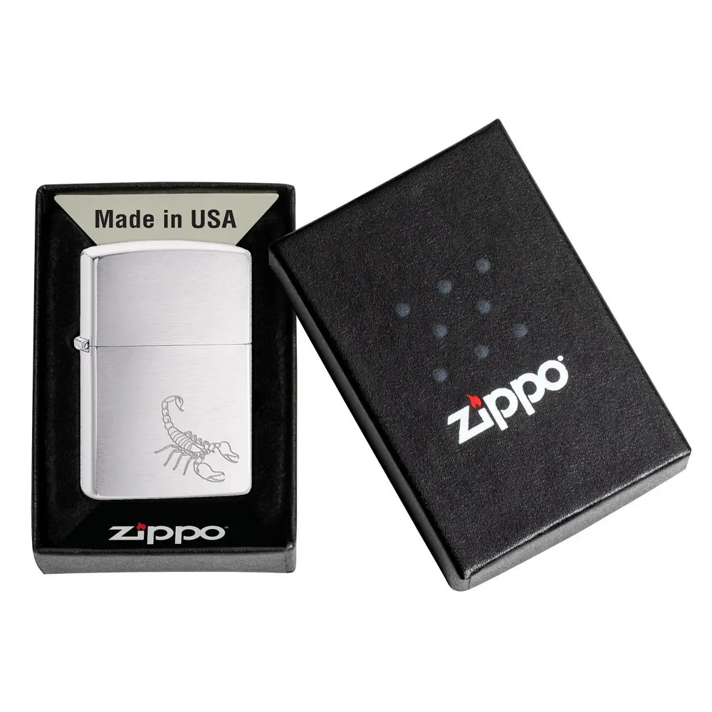 Запалка Zippo - Scorpion Brushed Chrome Design - 2