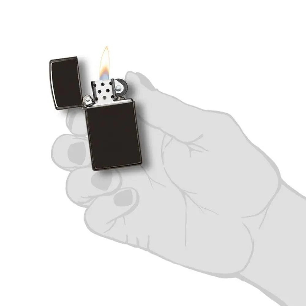 Запалка Zippo Slim® High Polish Black - 4