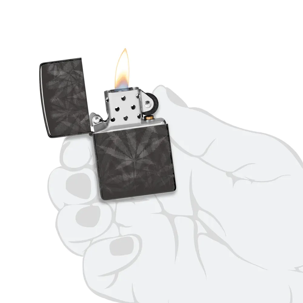 Запалка Zippo - Cannabis Design High Polish Black - 5