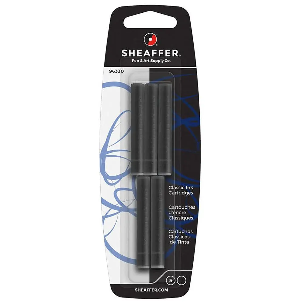 Патрончета за писалки Sheaffer, в блистер 5 бр, черни