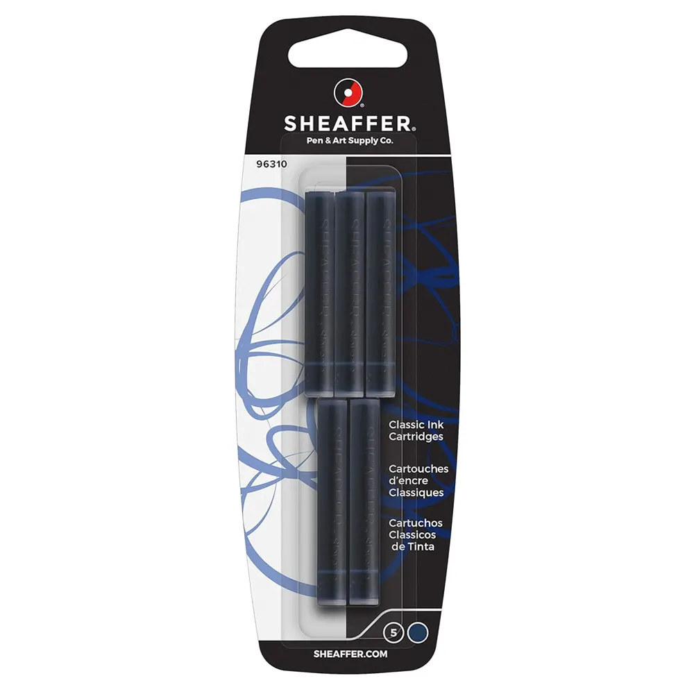 Патрончета за писалки Sheaffer, в блистер 5 бр, тъмносини