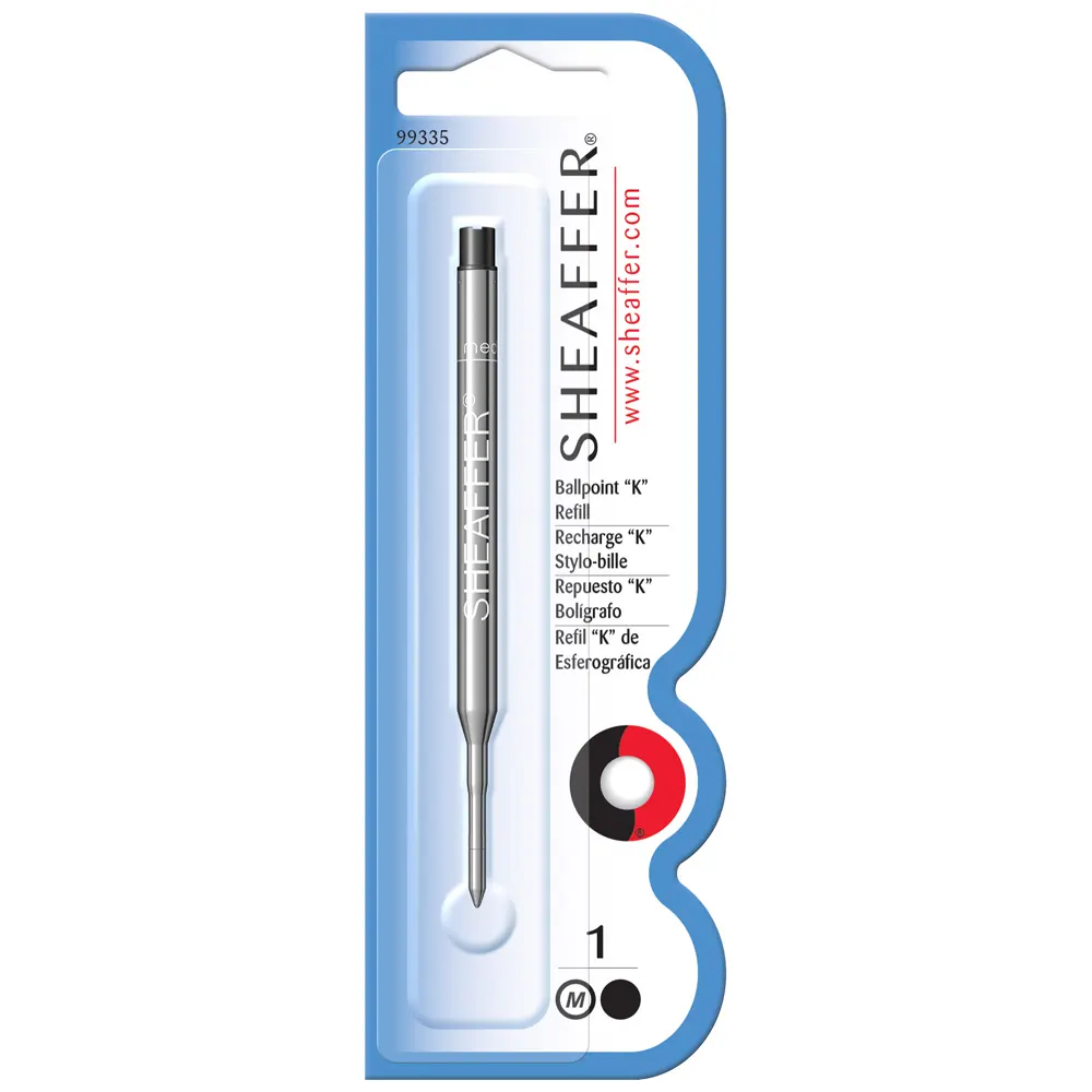 Пълнител за химикалки Sheaffer (K Style), F размер, черен - 2