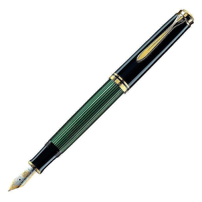 Писалка Pelikan - Souveran 600 Series, Black/Green, F перо