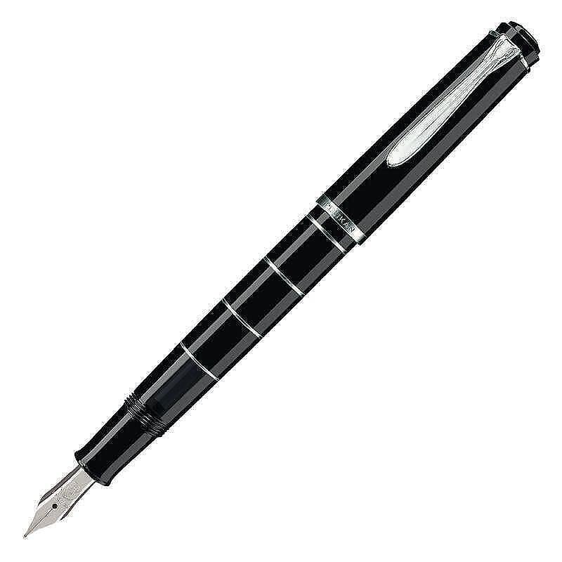 Писалка Pelikan - 215 Series, Black/Silver, F перо